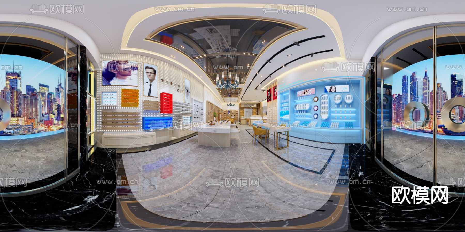 现代眼镜店vr全景3d模型