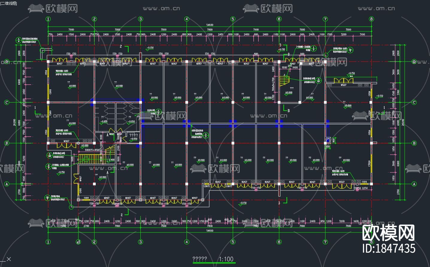 仿古建筑别墅cad施工图下载（渲染图1）