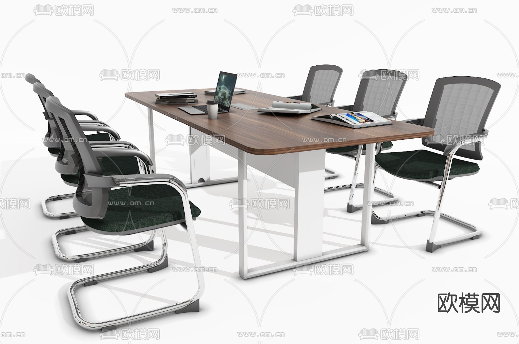 现代办公桌椅su模型下载（渲染图3）