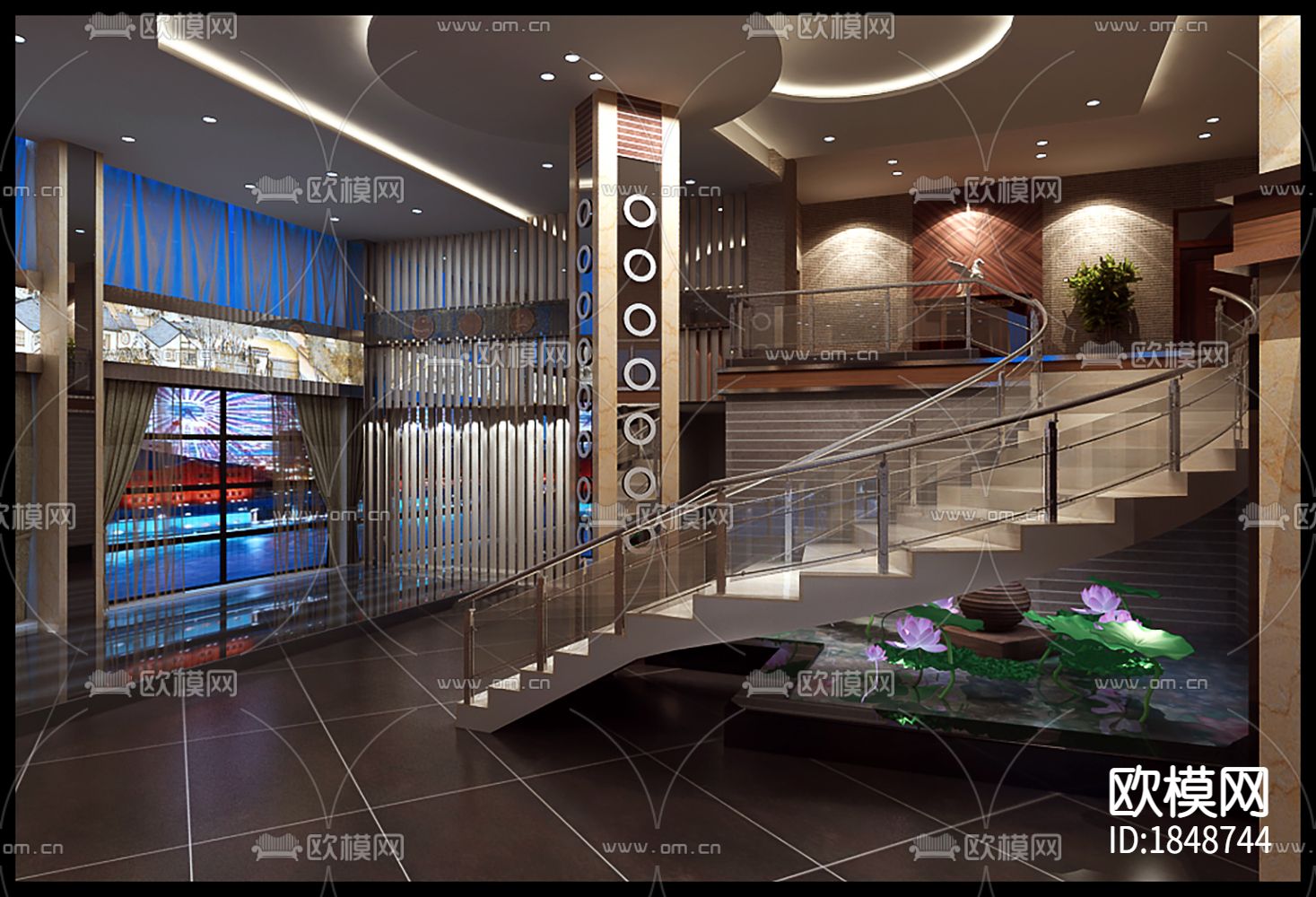 中式餐厅cad施工图下载（渲染图9）