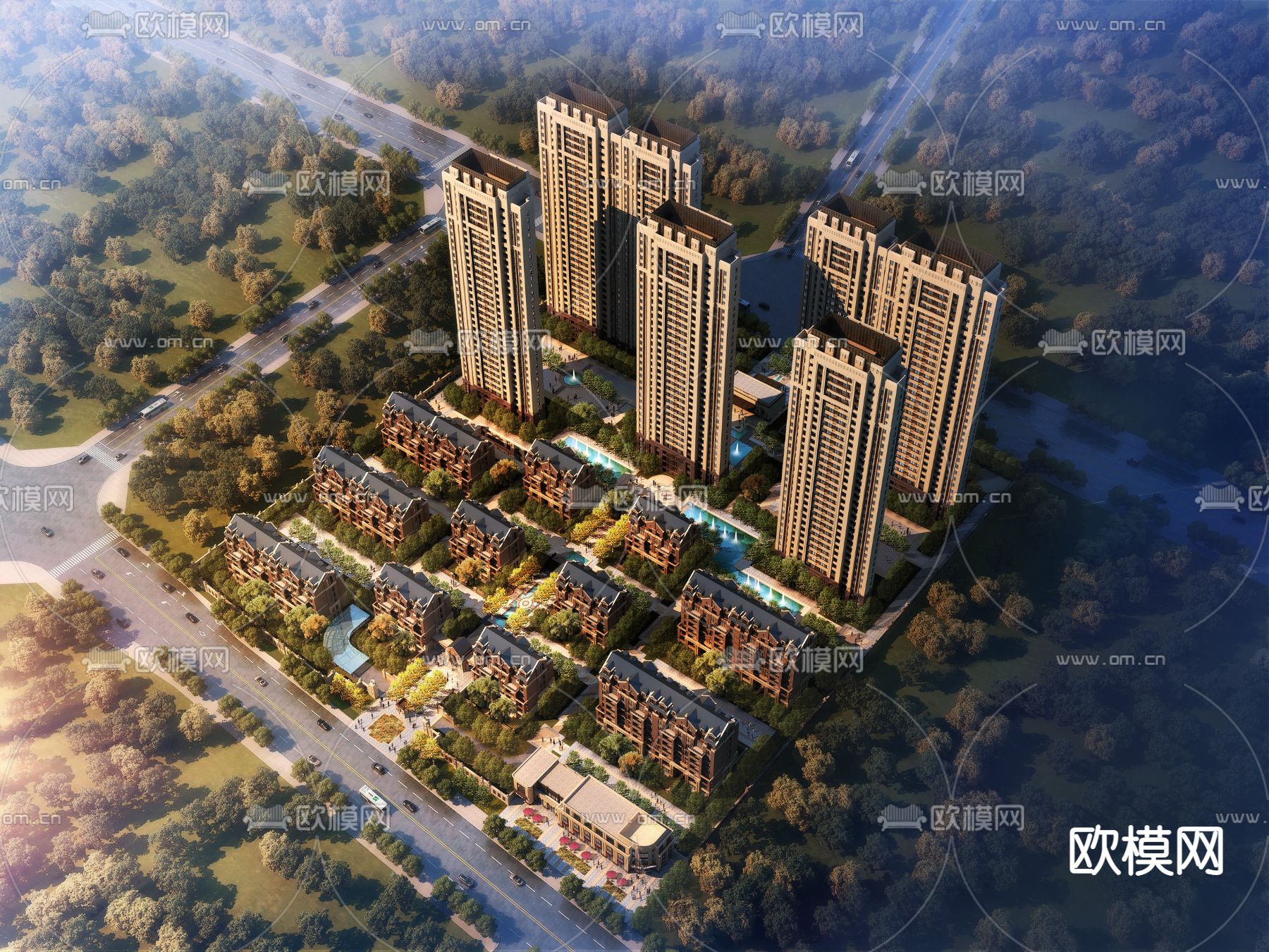 欧式住宅su模型下载（渲染图1）