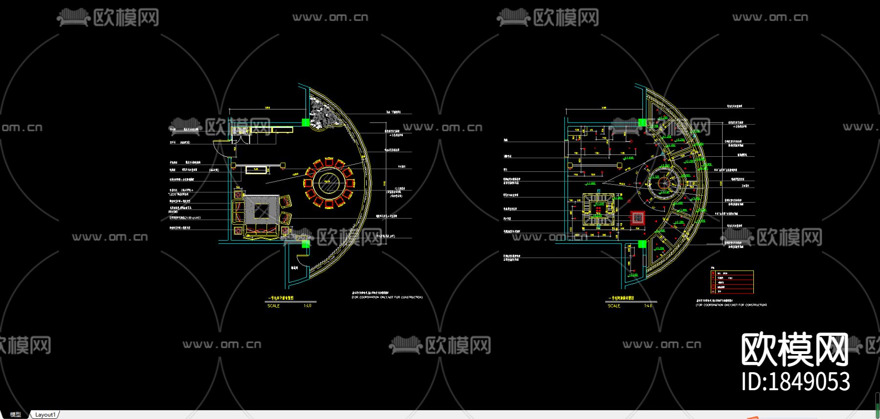 包间1cad施工图下载（渲染图3）