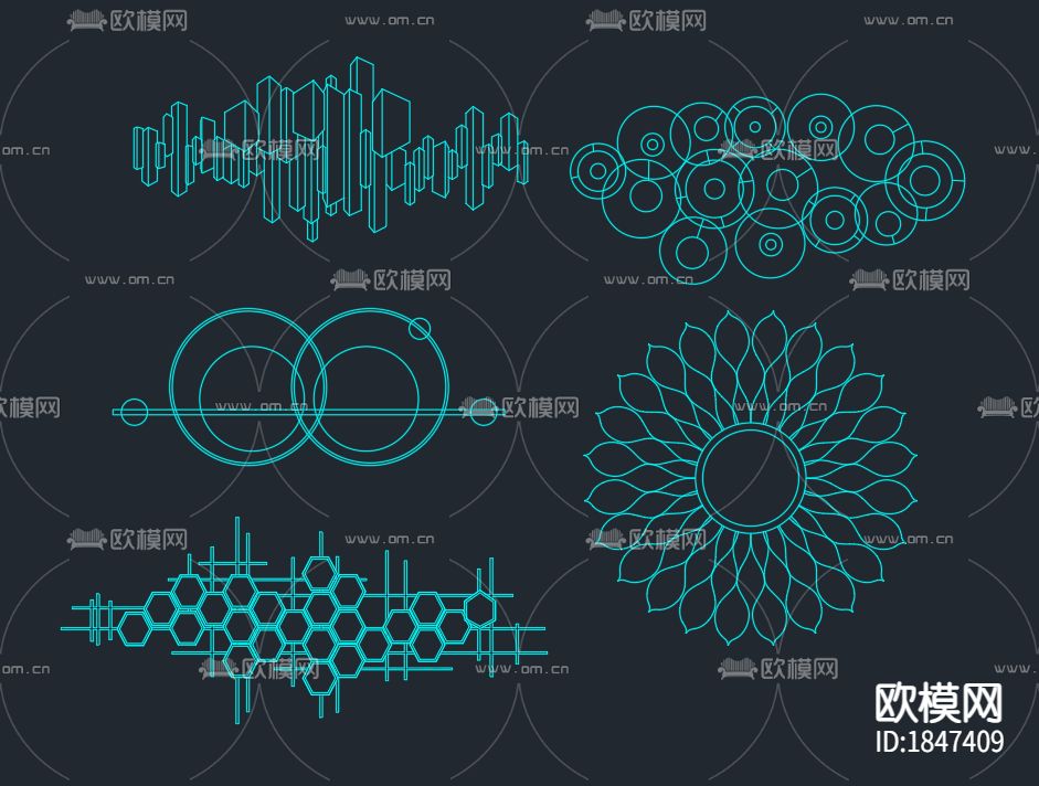 挂件壁灯图纸下载（渲染图3）