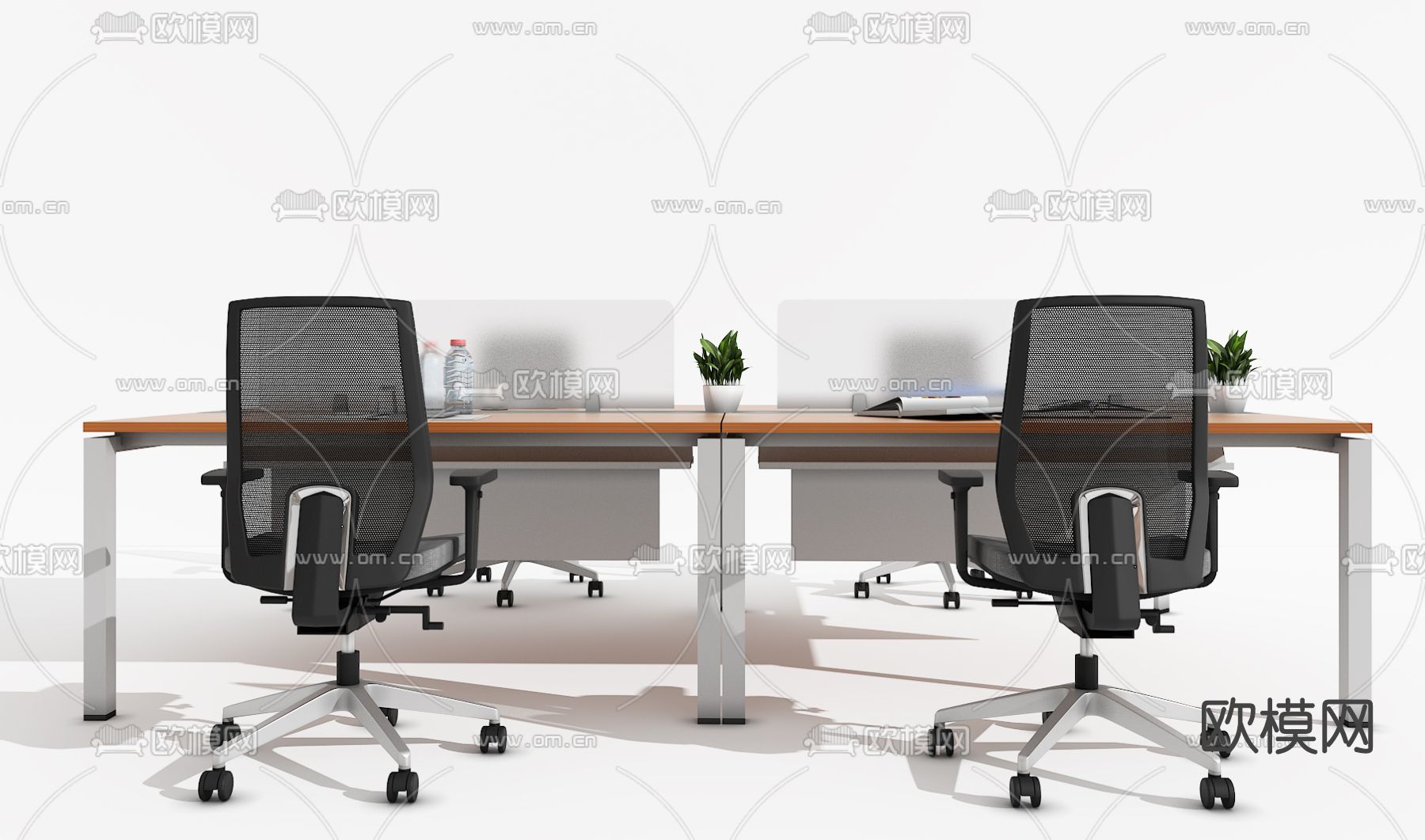 现代办公桌椅su模型下载（渲染图3）