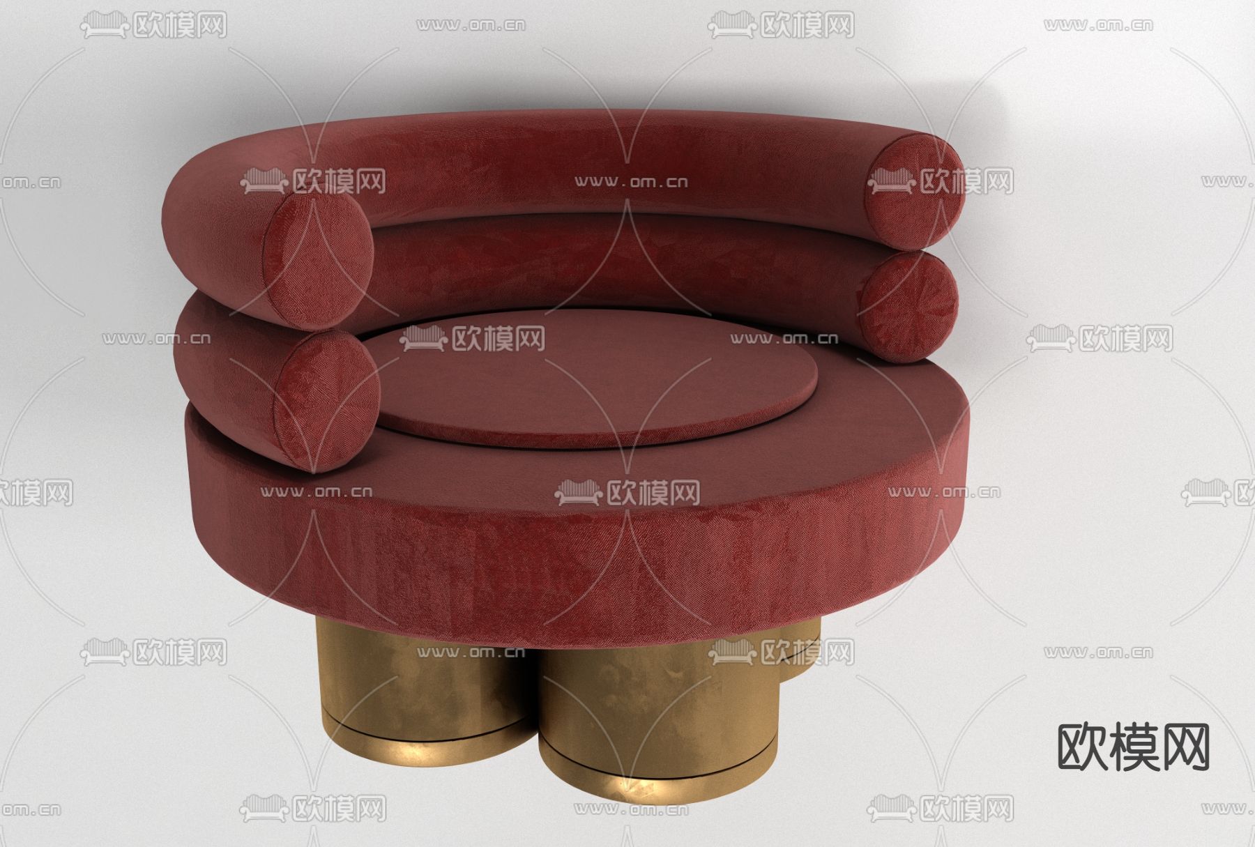 北欧布艺休闲沙发免费3d模型下载