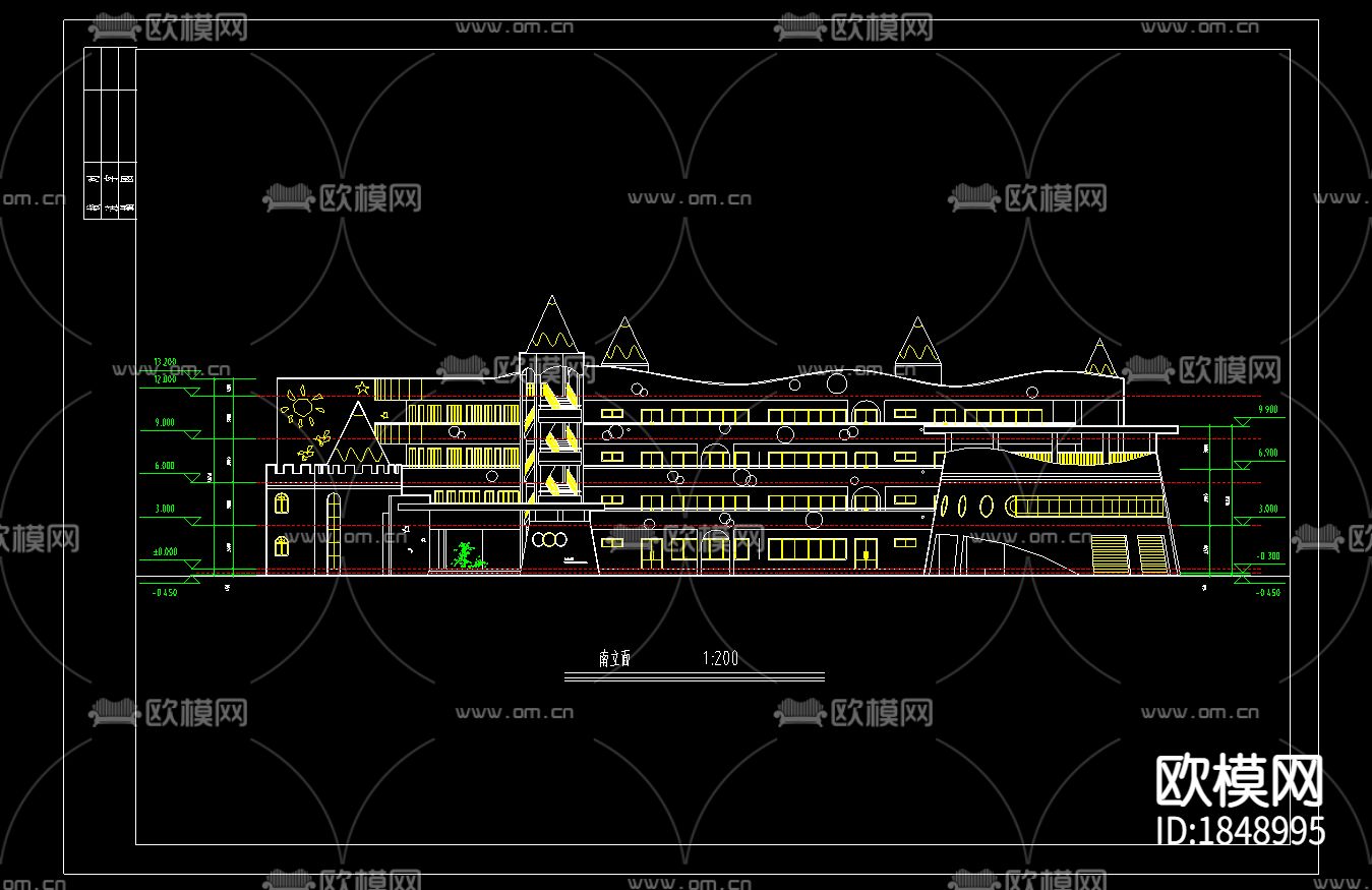幼儿园cad施工图下载（渲染图3）