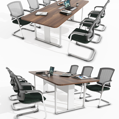  现代办公桌椅su模型 