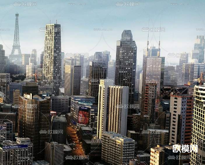 现代商务办公楼外观免费3d模型下载