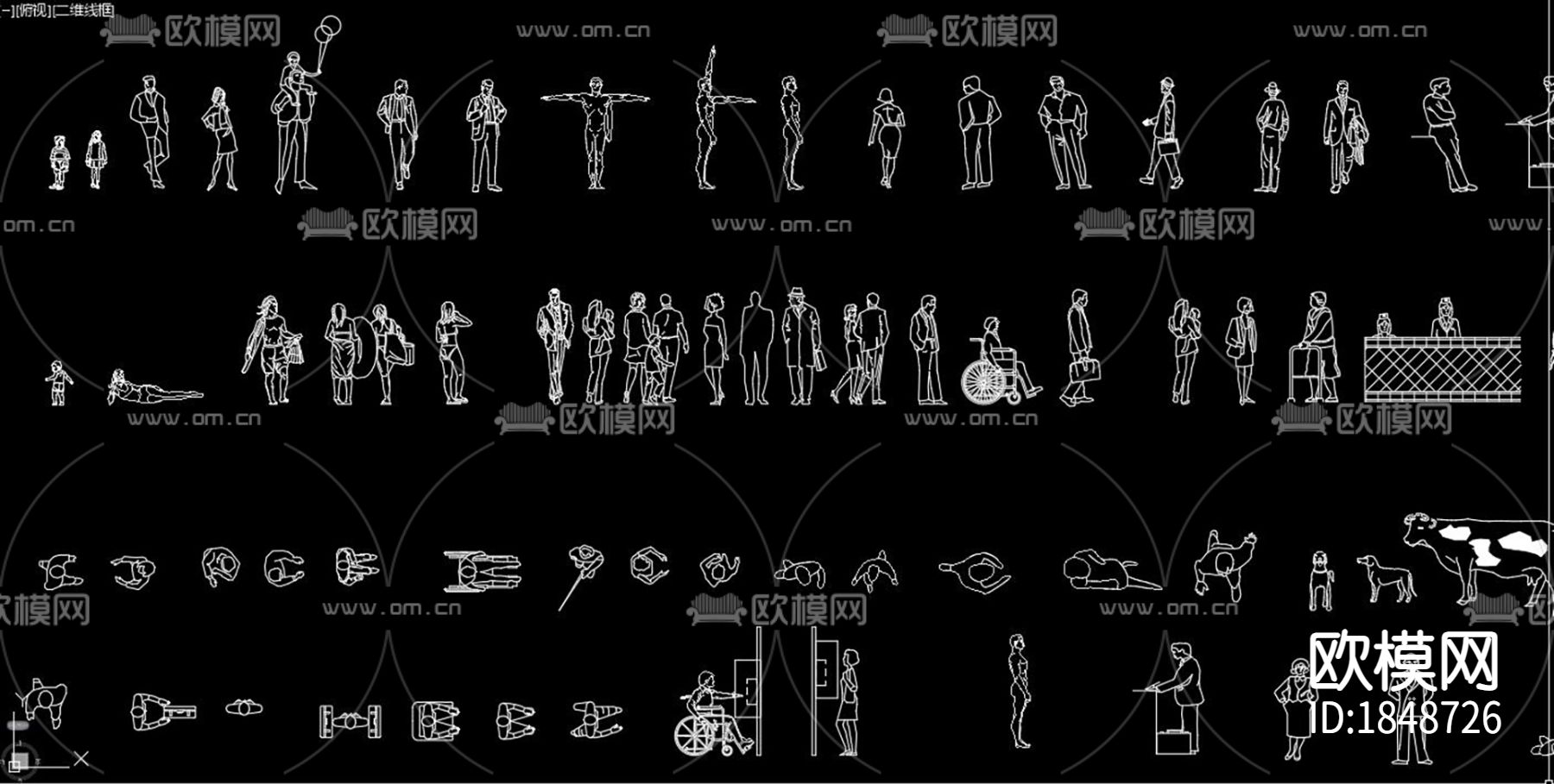 人物动物cad图库下载（渲染图1）