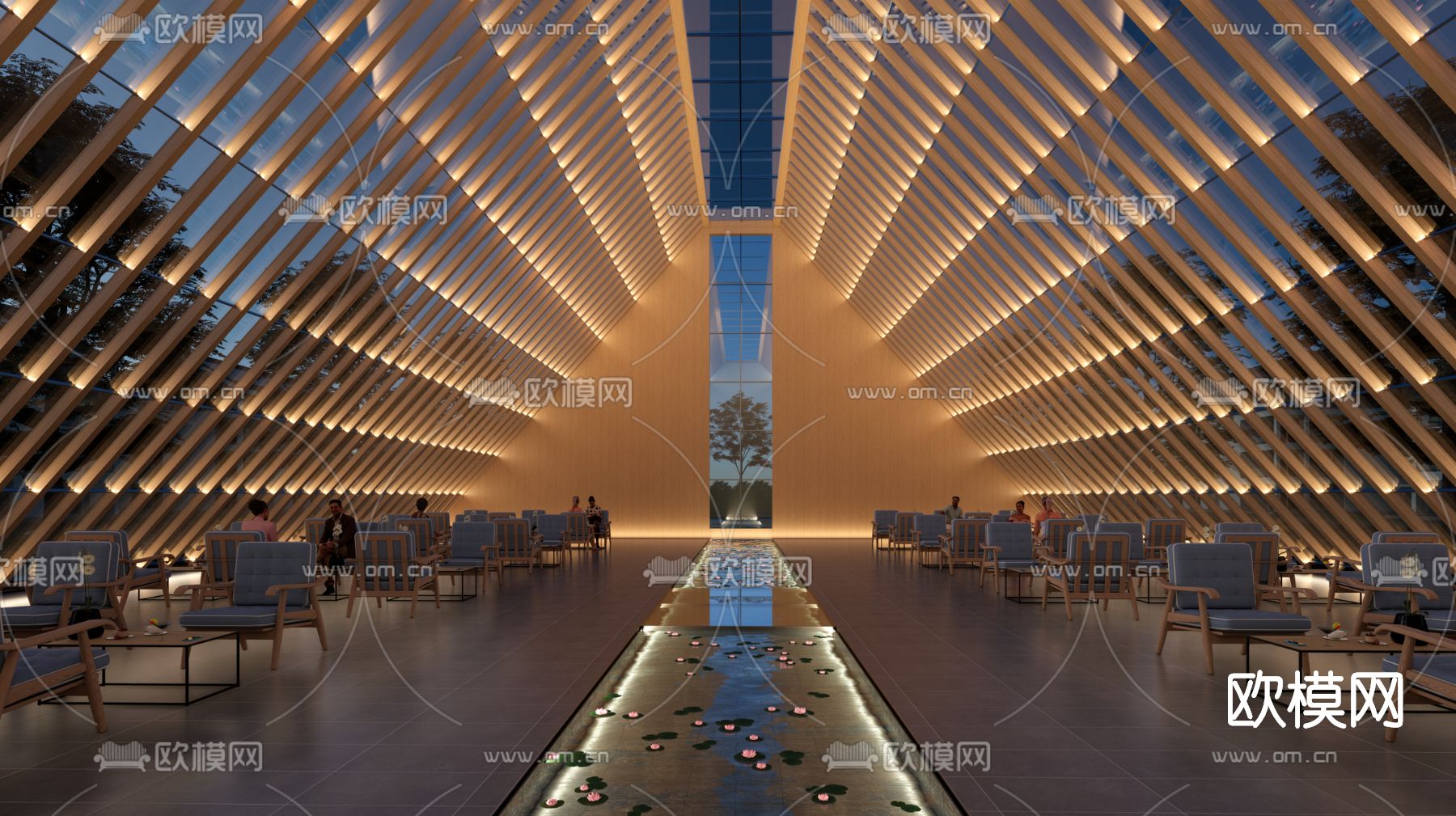 现代西餐厅su模型