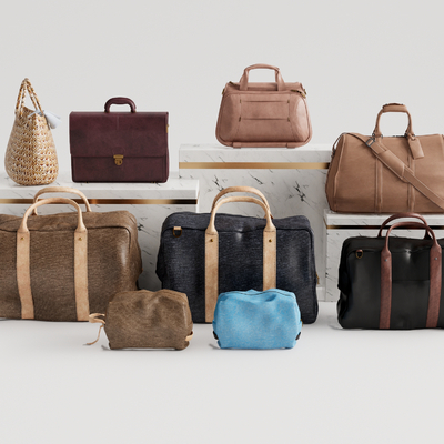  现代旅行包手提包su模型 