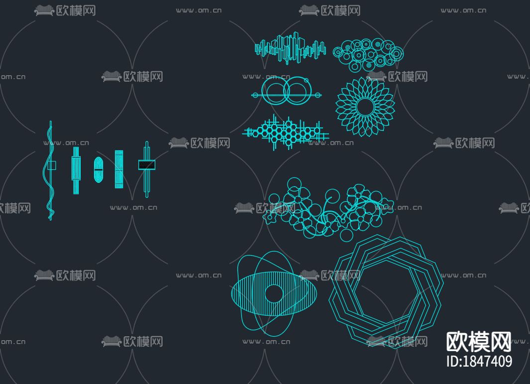 挂件壁灯图纸下载（渲染图1）