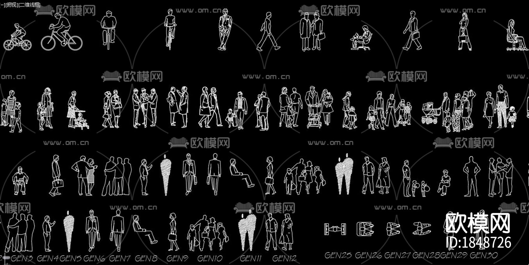 人物动物cad图库下载（渲染图4）