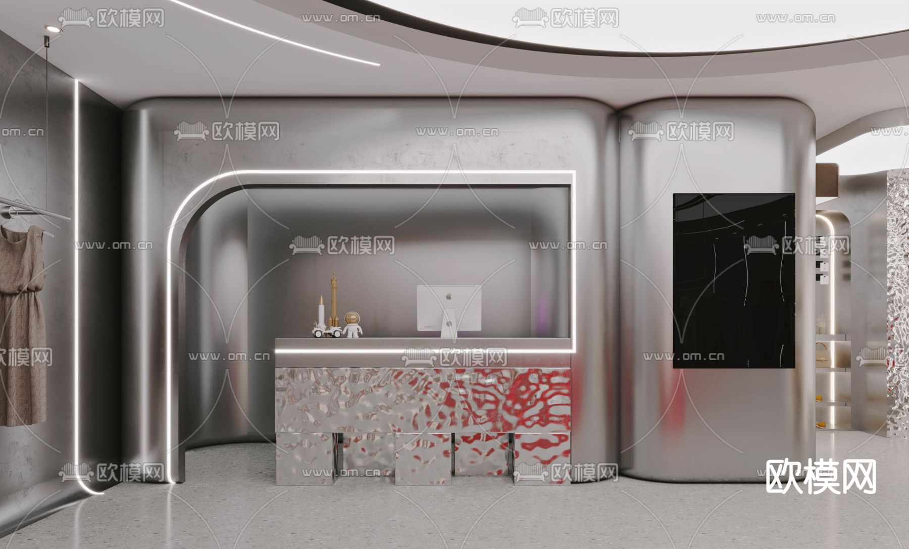 现代女装店服装店3d模型