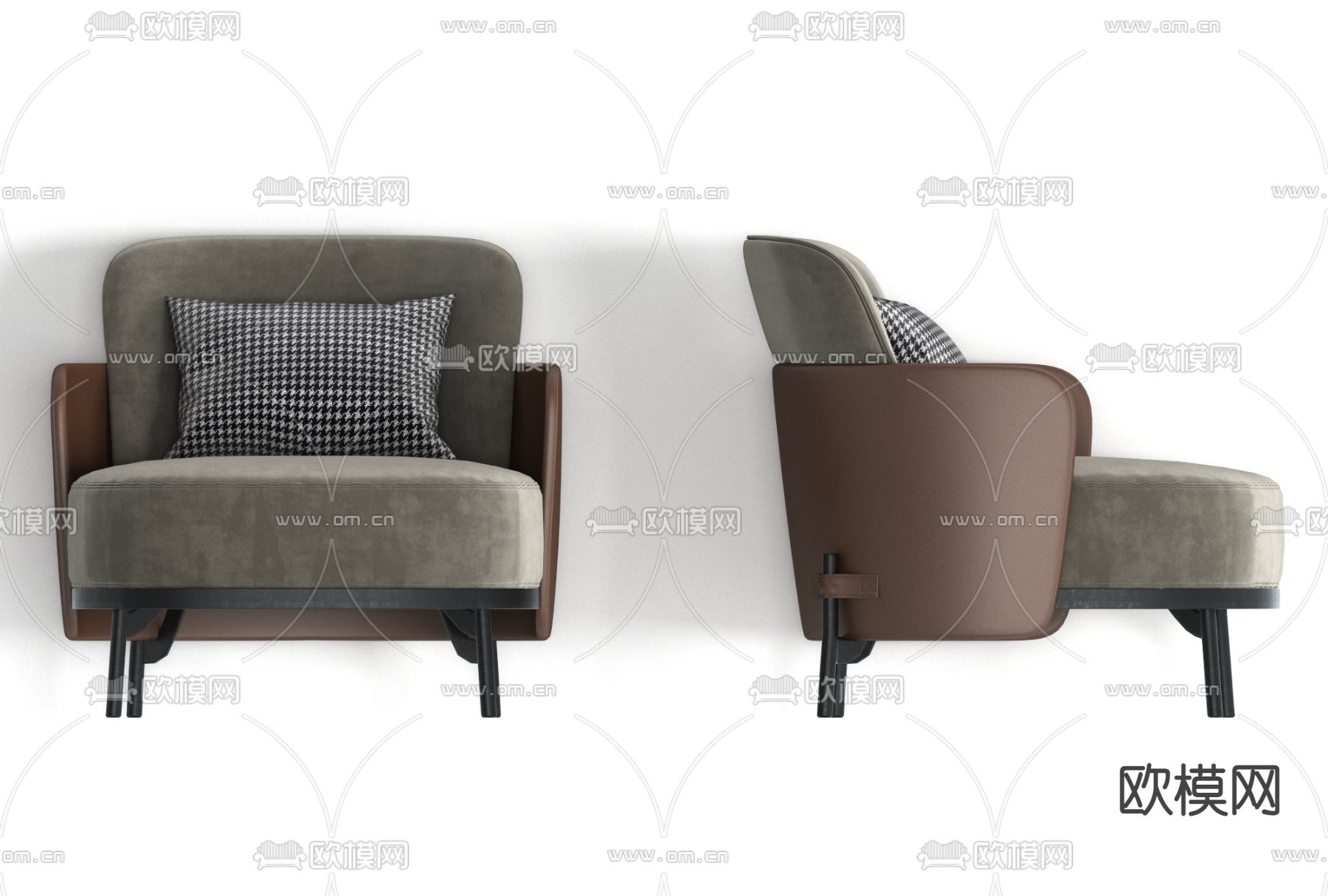 现代布艺休闲椅免费3d模型下载