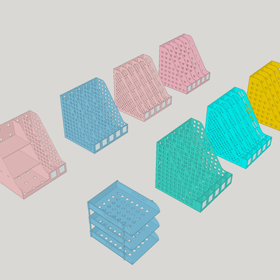  现代办公文件夹su模型 