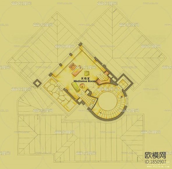 北京某經(jīng)典別墅全套CAD施工圖下載(渲染圖6)