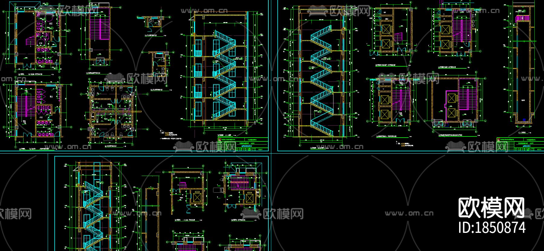 生产企业工厂建筑CAD施工图下载（渲染图5）