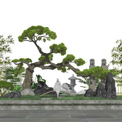  中式造型松su模型 