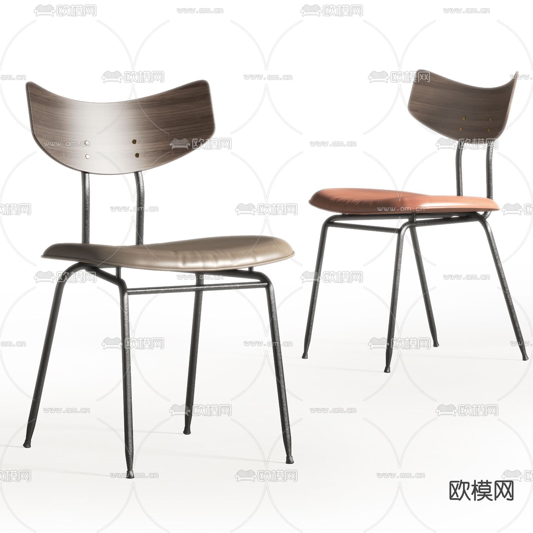 现代皮革单椅3d模型