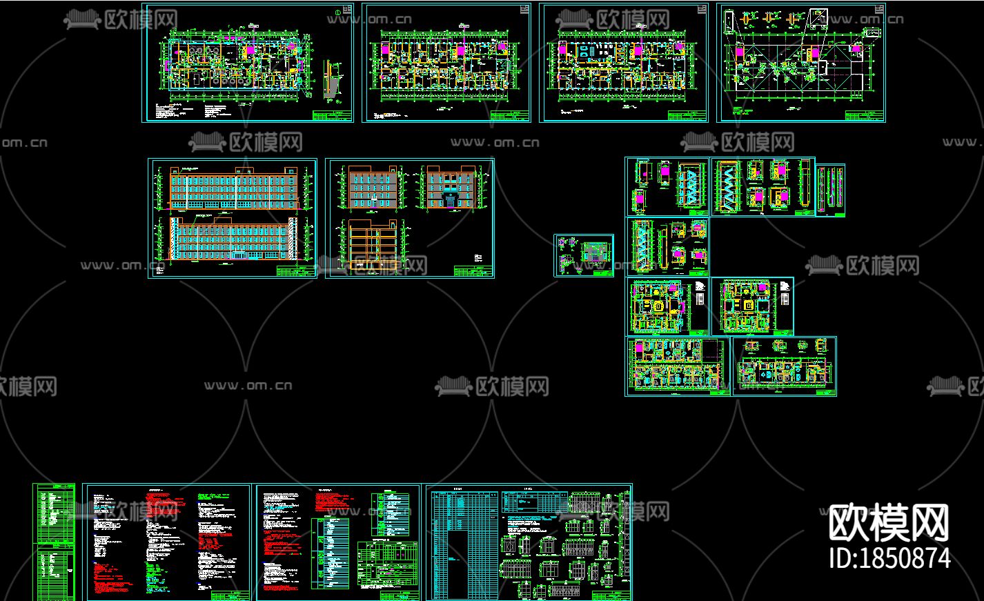 生产企业工厂建筑CAD施工图下载（渲染图9）