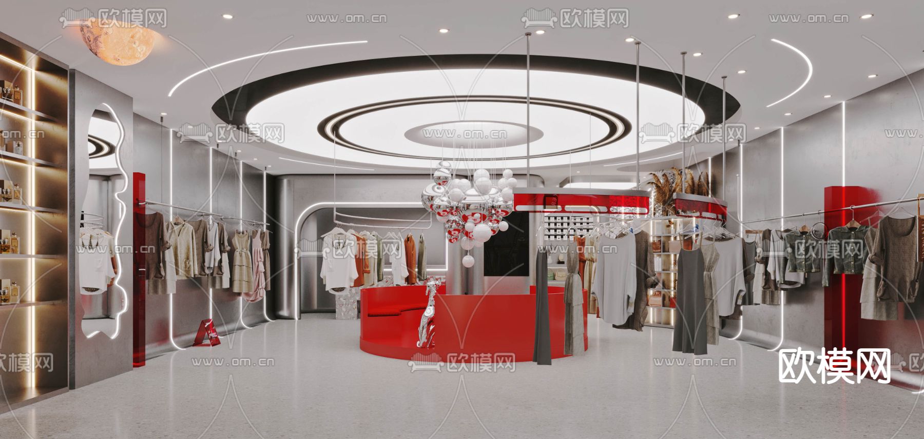 现代女装店服装店3d模型