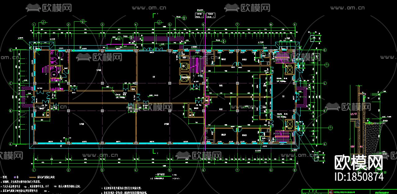 生产企业工厂建筑CAD施工图下载（渲染图1）