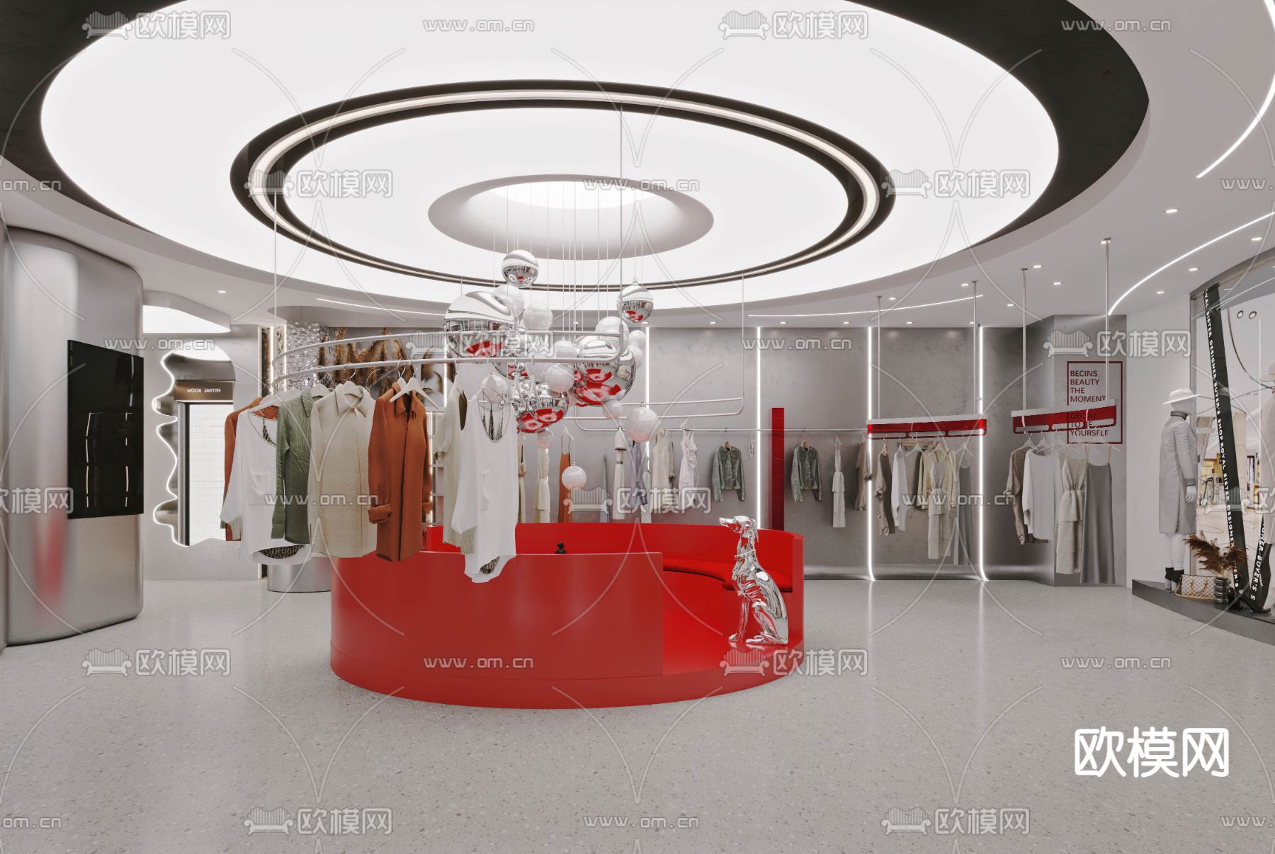 现代女装店服装店3d模型