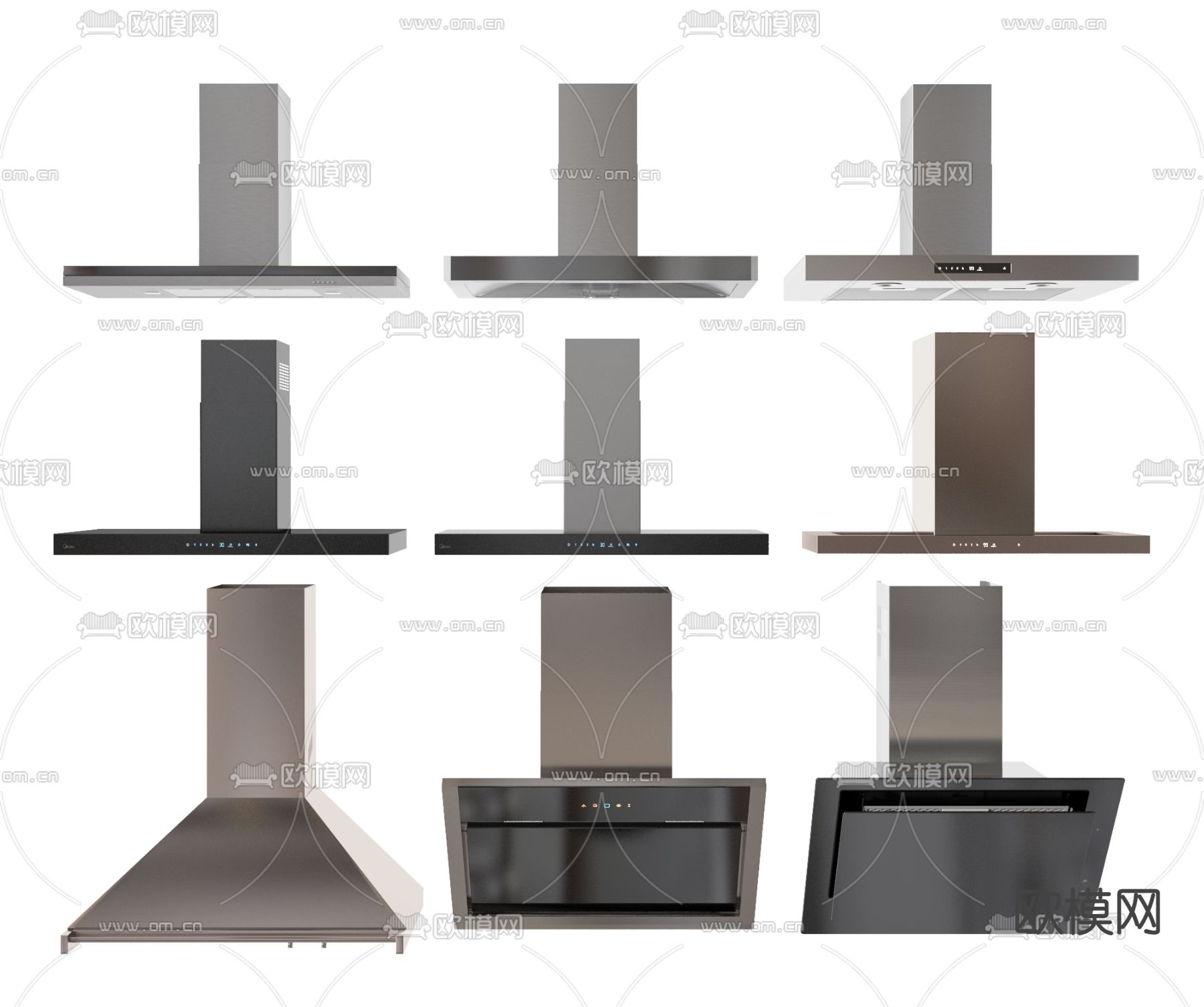 现代抽油烟机3d模型下载