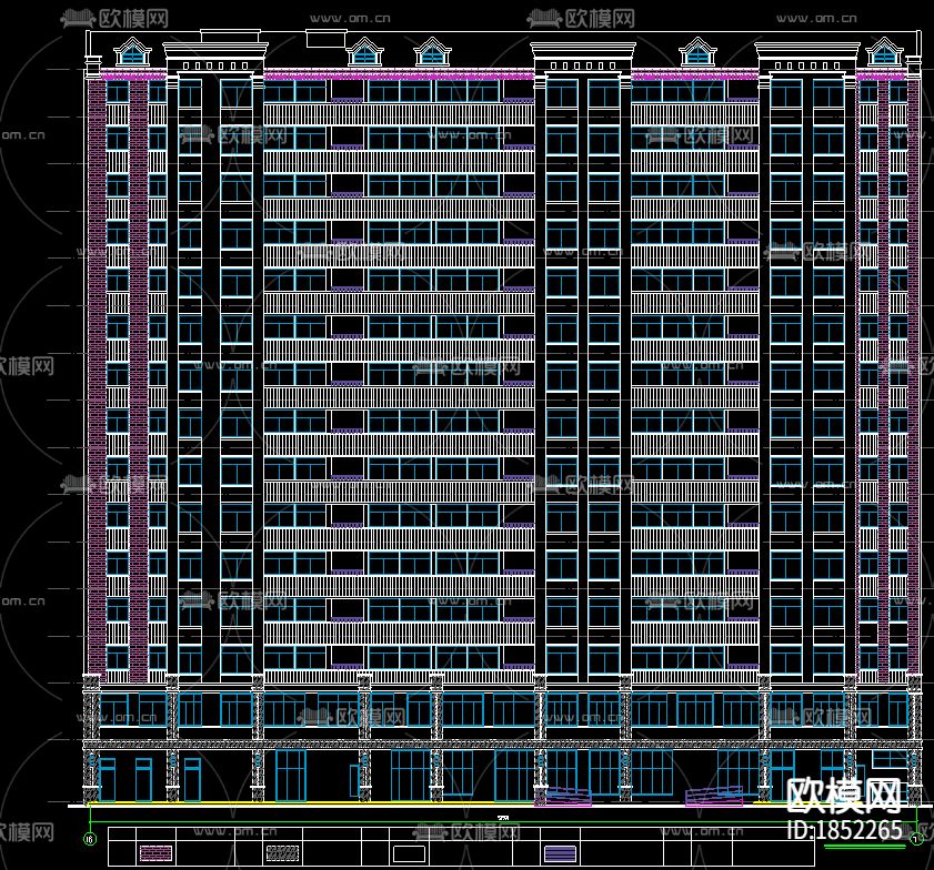 养老院cad施工图下载（渲染图5）