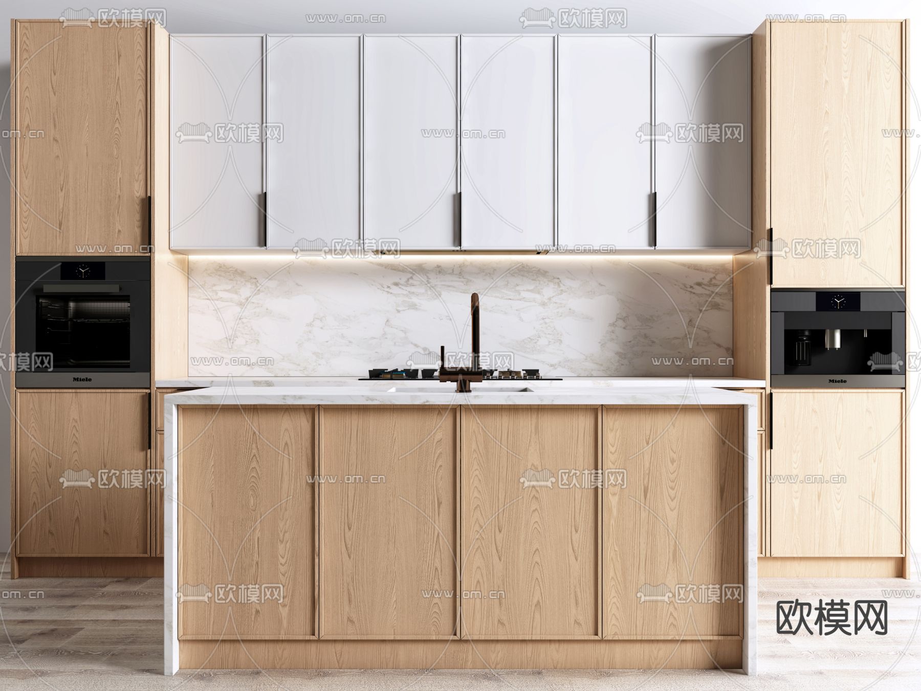 现代橱柜3d模型下载