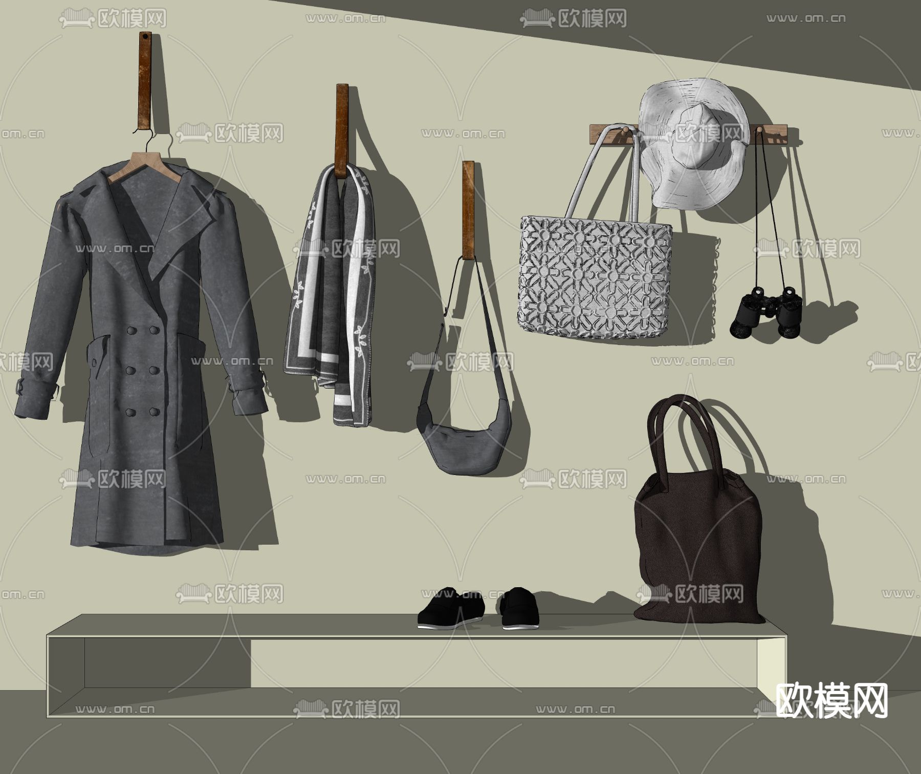 现代衣服su模型下载