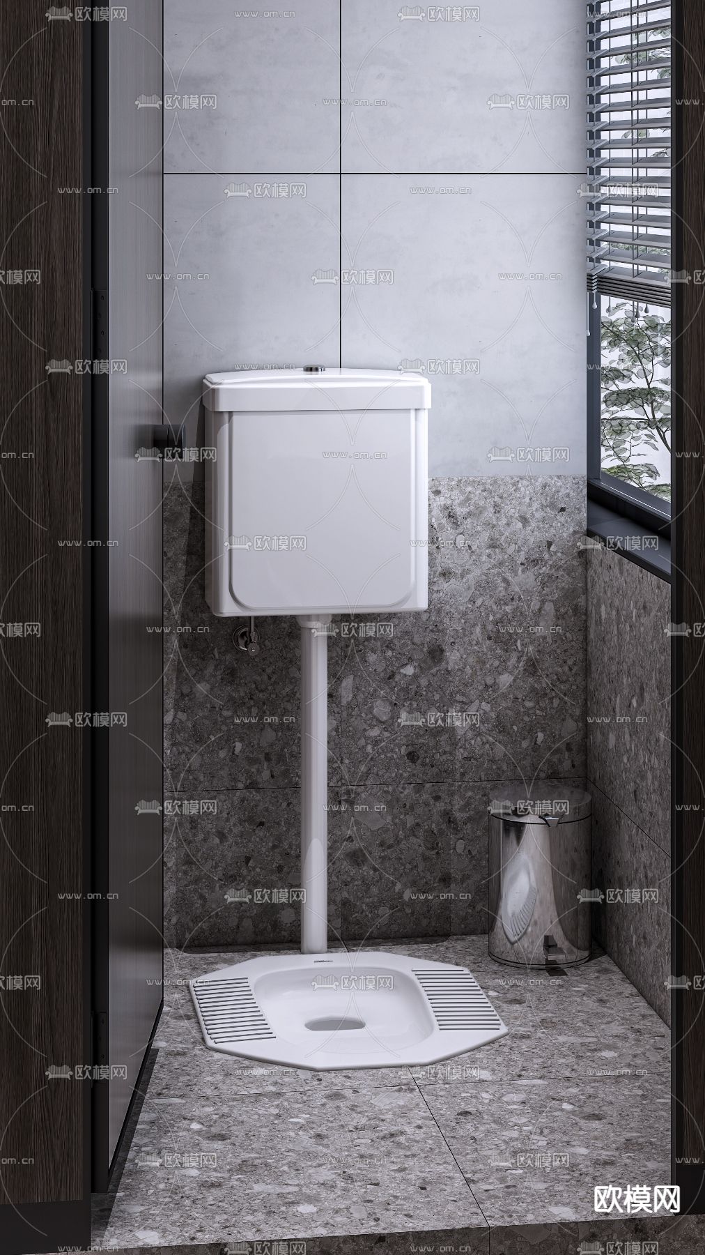 现代公共卫生间3d模型下载（渲染图5）