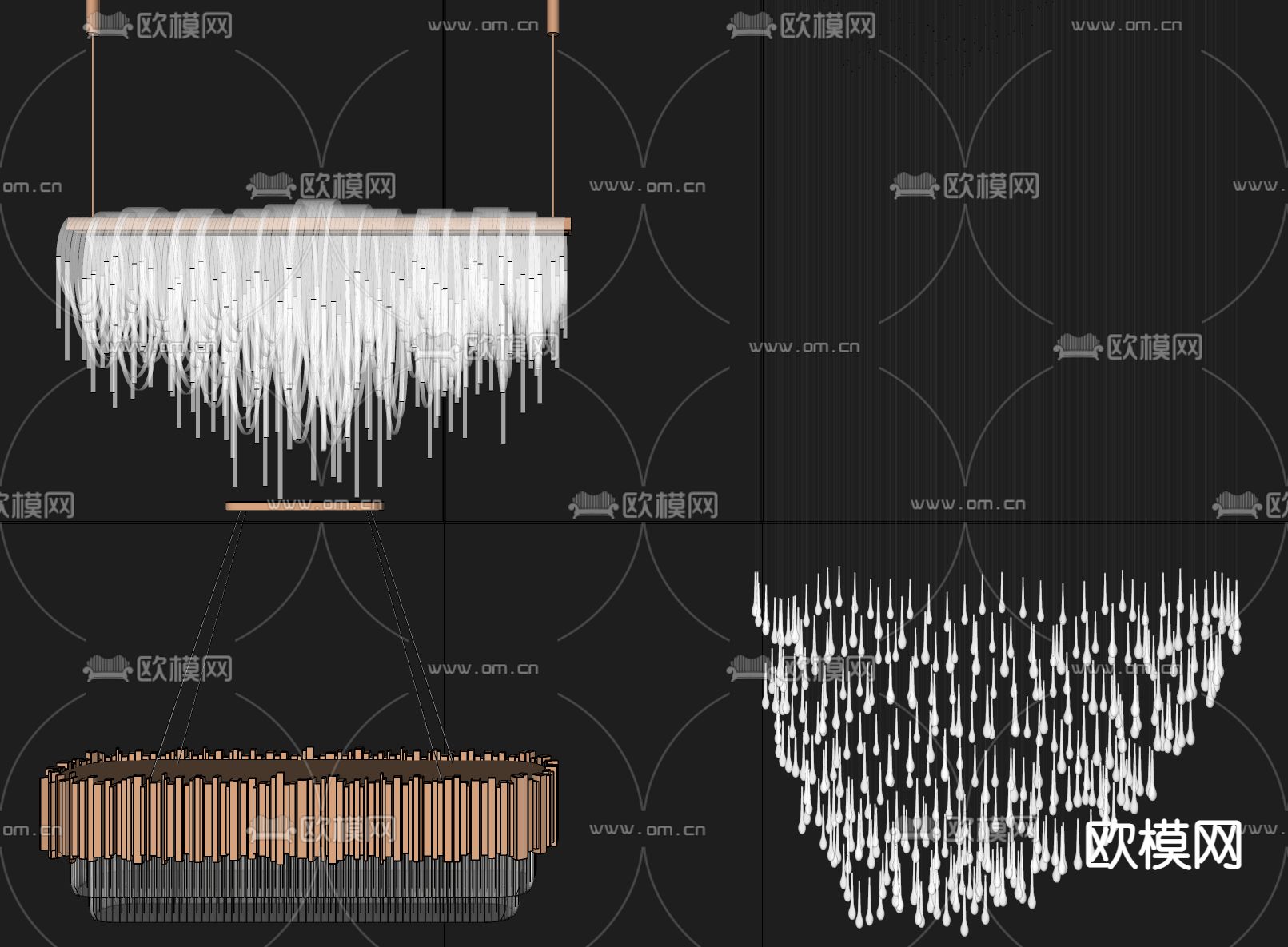 现代吊灯su模型下载（渲染图2）