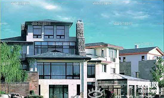 北京某經(jīng)典別墅全套CAD施工圖下載(渲染圖4)