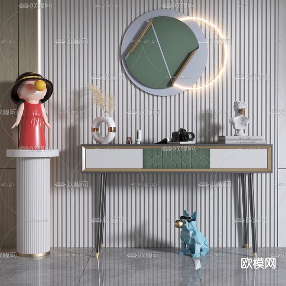 北欧装饰柜3d模型下载