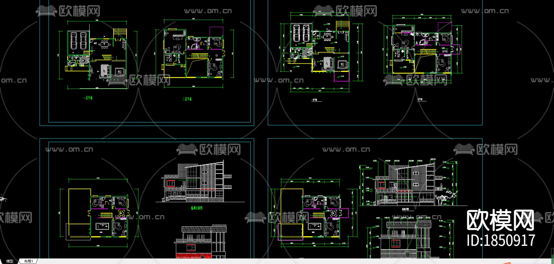 别墅cad平面图下载
