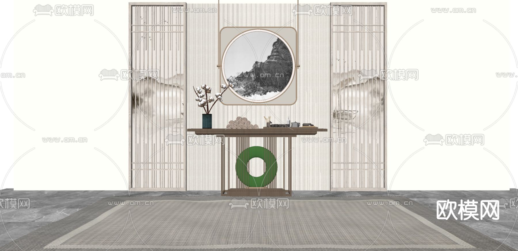 现代端景台su模型下载