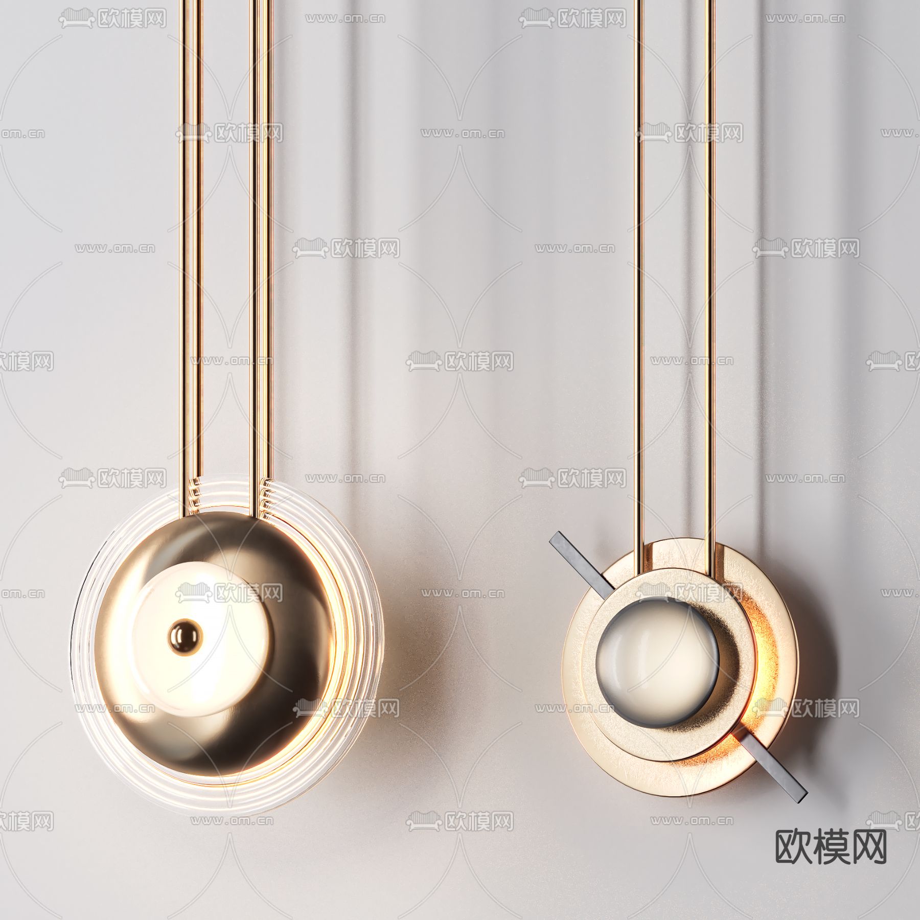 现代金属壁灯3d模型