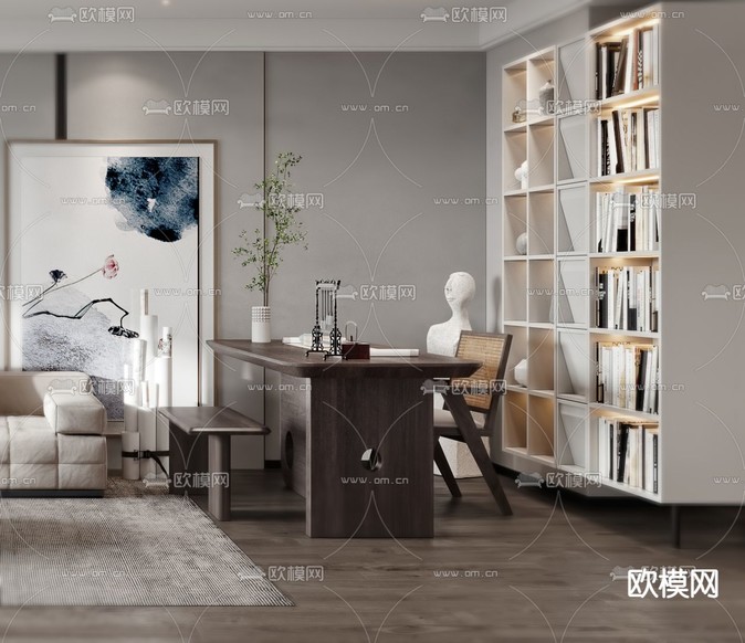 现代客厅3d模型下载(渲染图6)