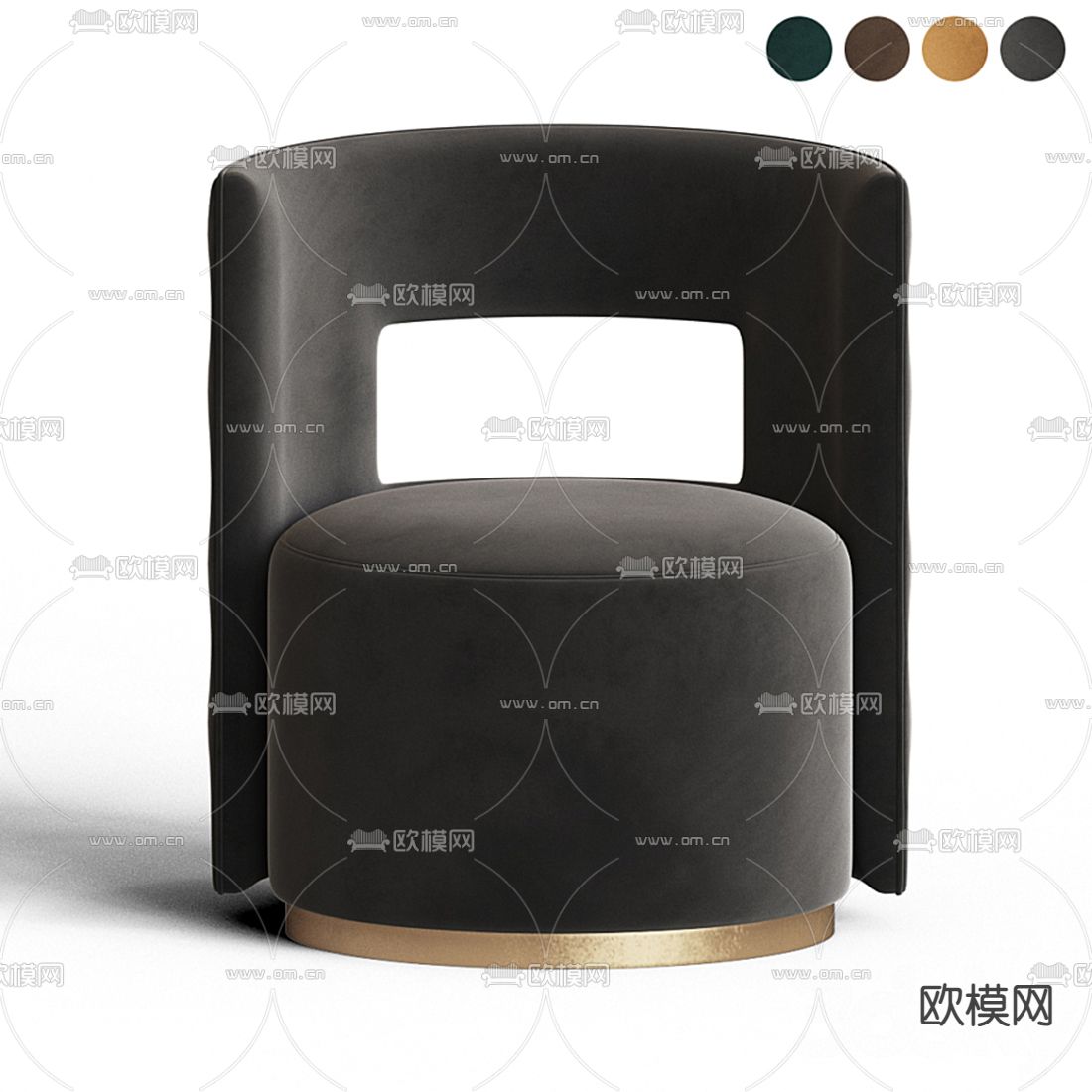 现代布艺单人沙发3d模型