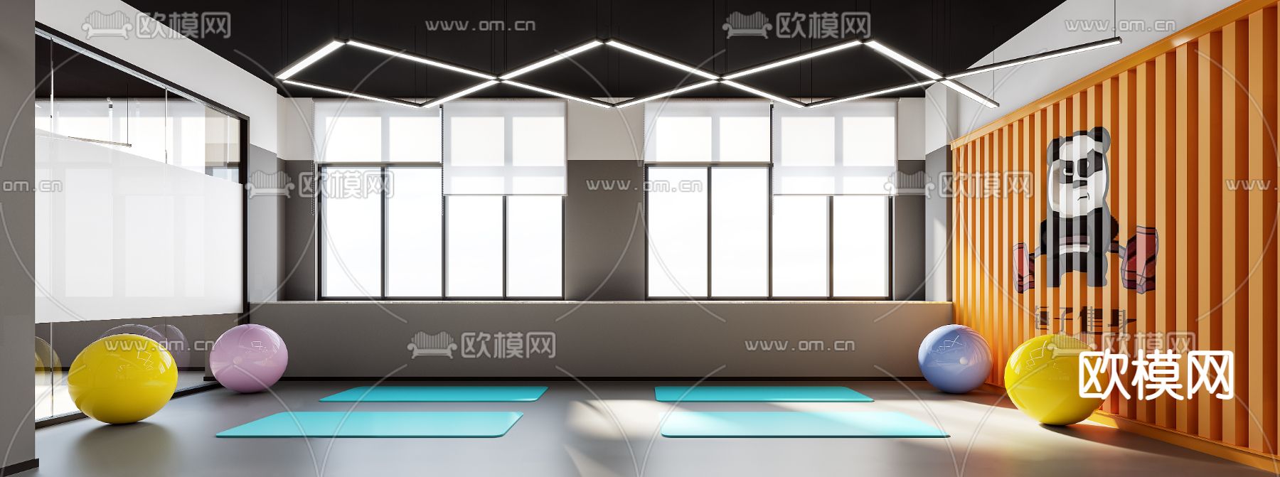 现代健身房3d模型