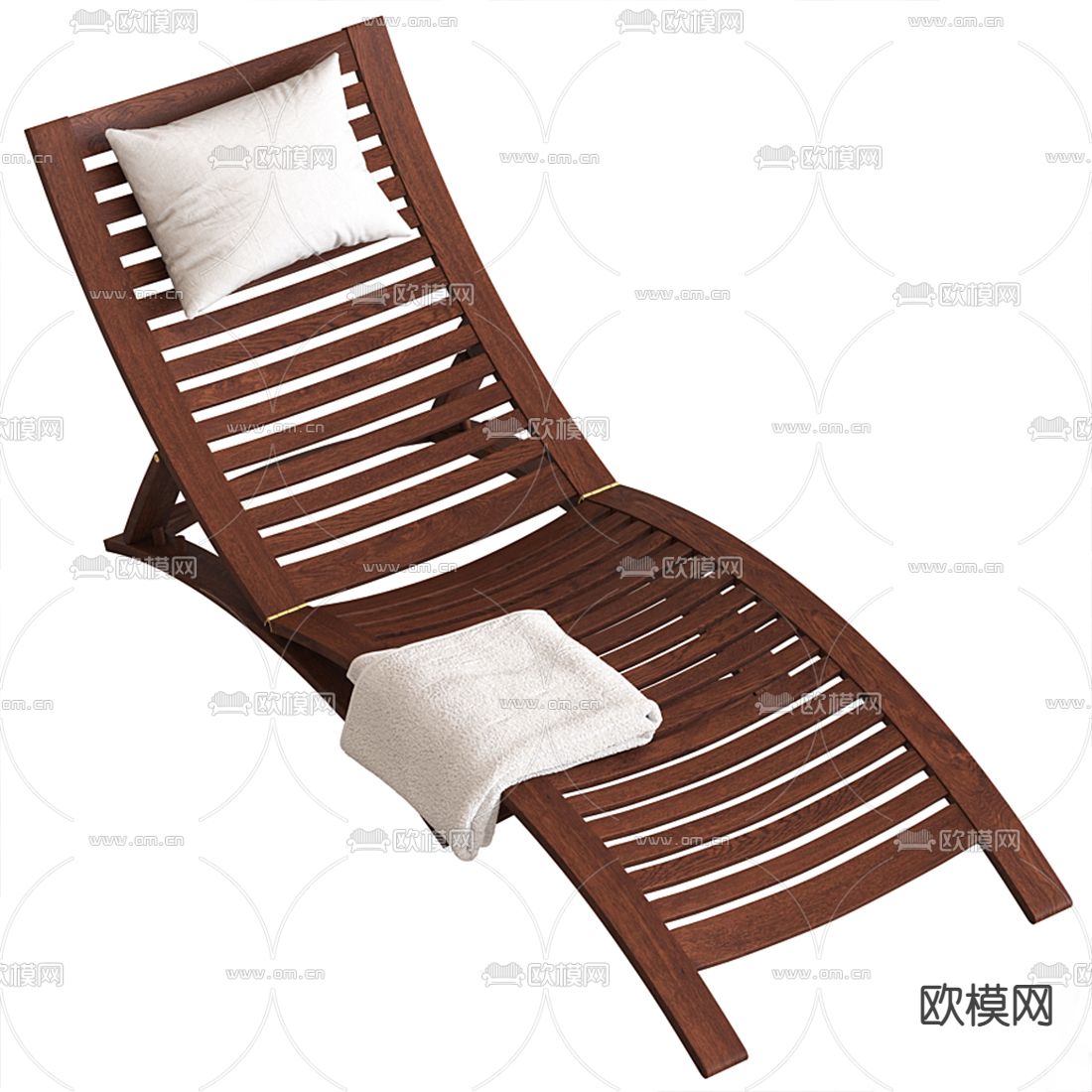 现代户外折叠躺椅3d模型