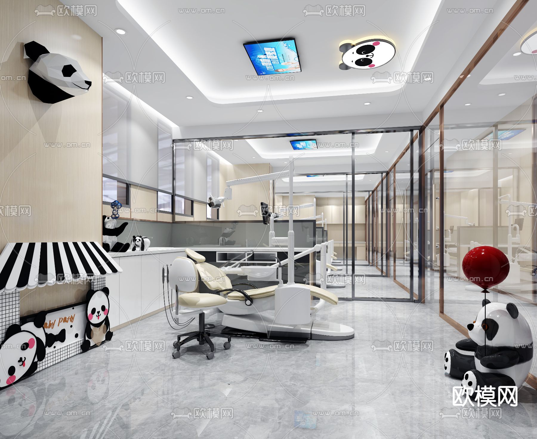 现代牙科医院免费3d模型下载（渲染图2）