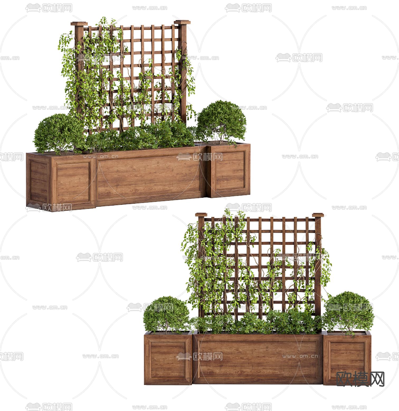 现代绿植盆栽藤蔓3d模型下载