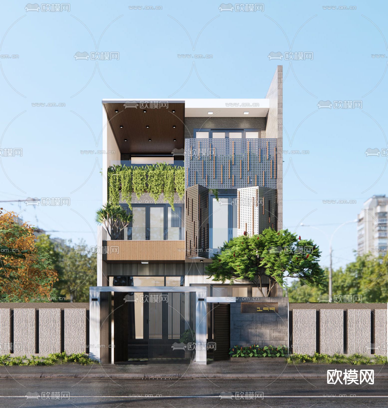 现代独栋别墅su模型