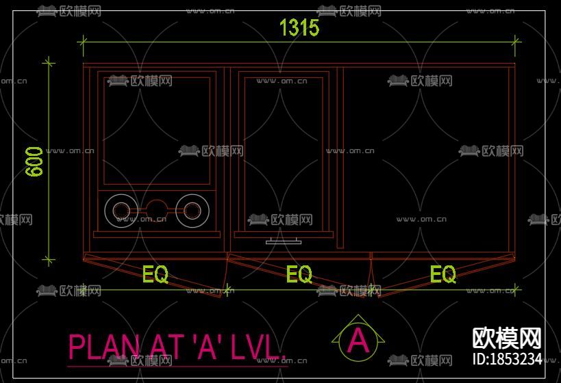 迷你吧台cad图库下载（渲染图4）