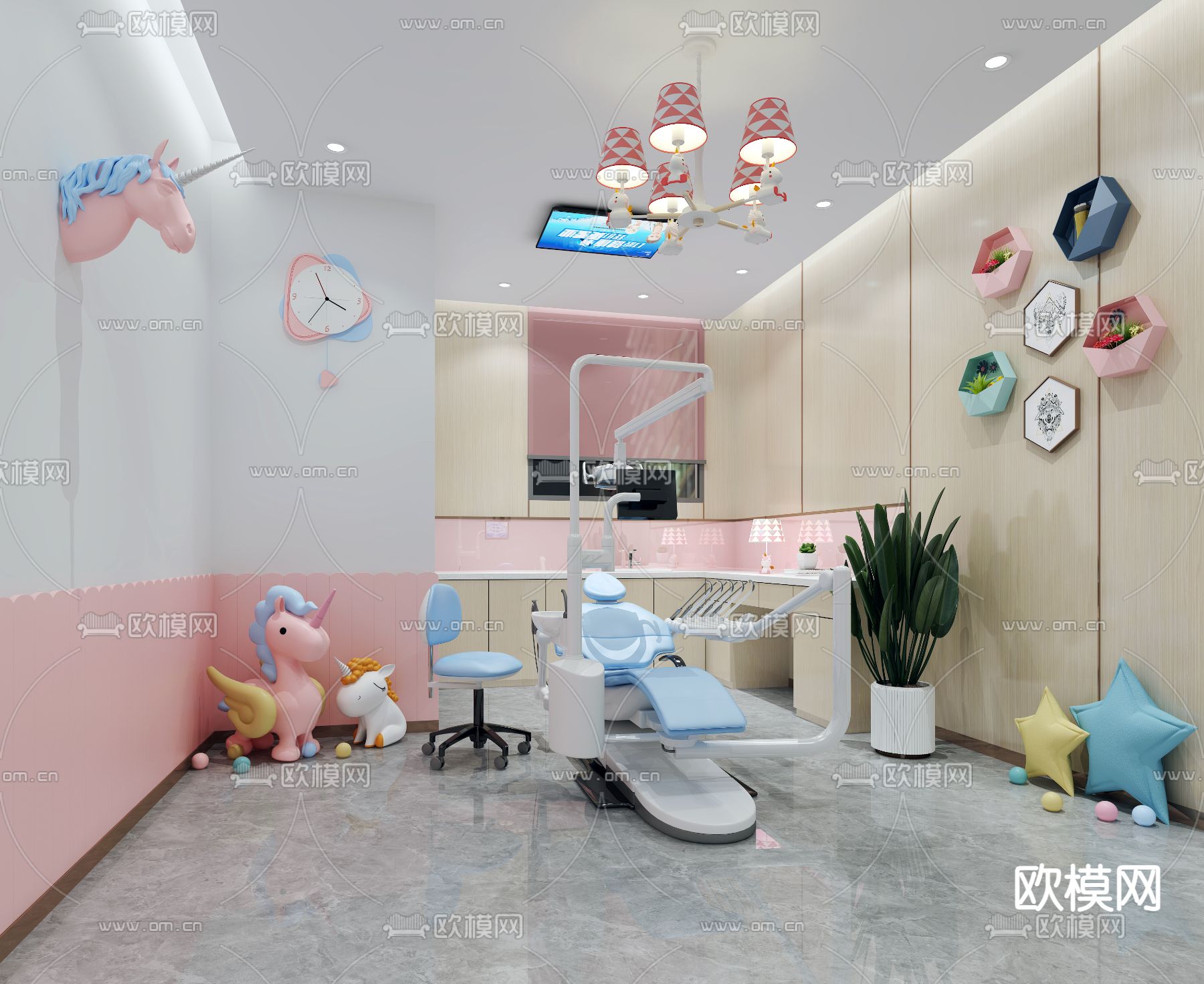 现代牙科医院免费3d模型下载（渲染图4）