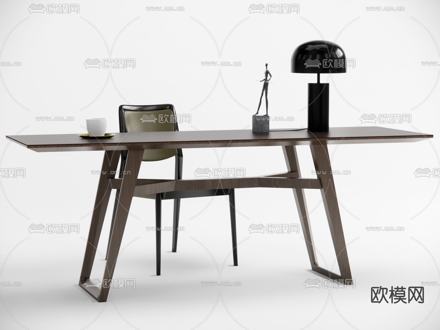 现代书桌椅su模型下载