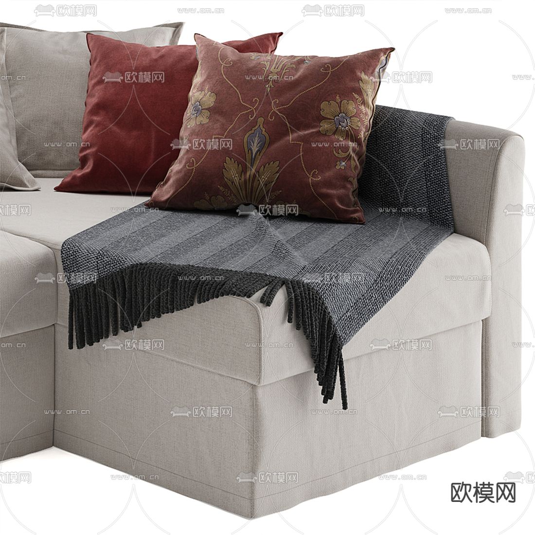 现代布艺沙发床3d模型下载（渲染图6）
